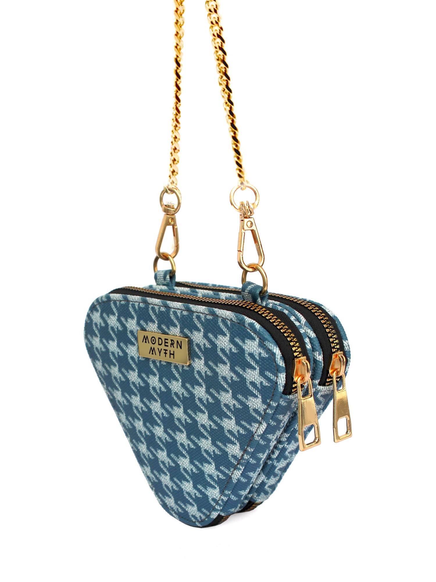 Modern Myth Trio Blue Houndstooth Mini Triangle Bag: Buy Modern Myth Trio  Blue Houndstooth Mini Triangle Bag Online at Best Price in India