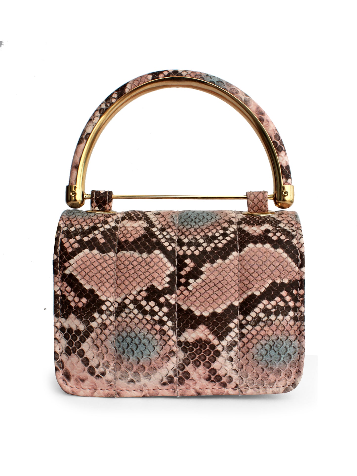 Nano Pink Snake Print Mini Box Bag | Modern Myth